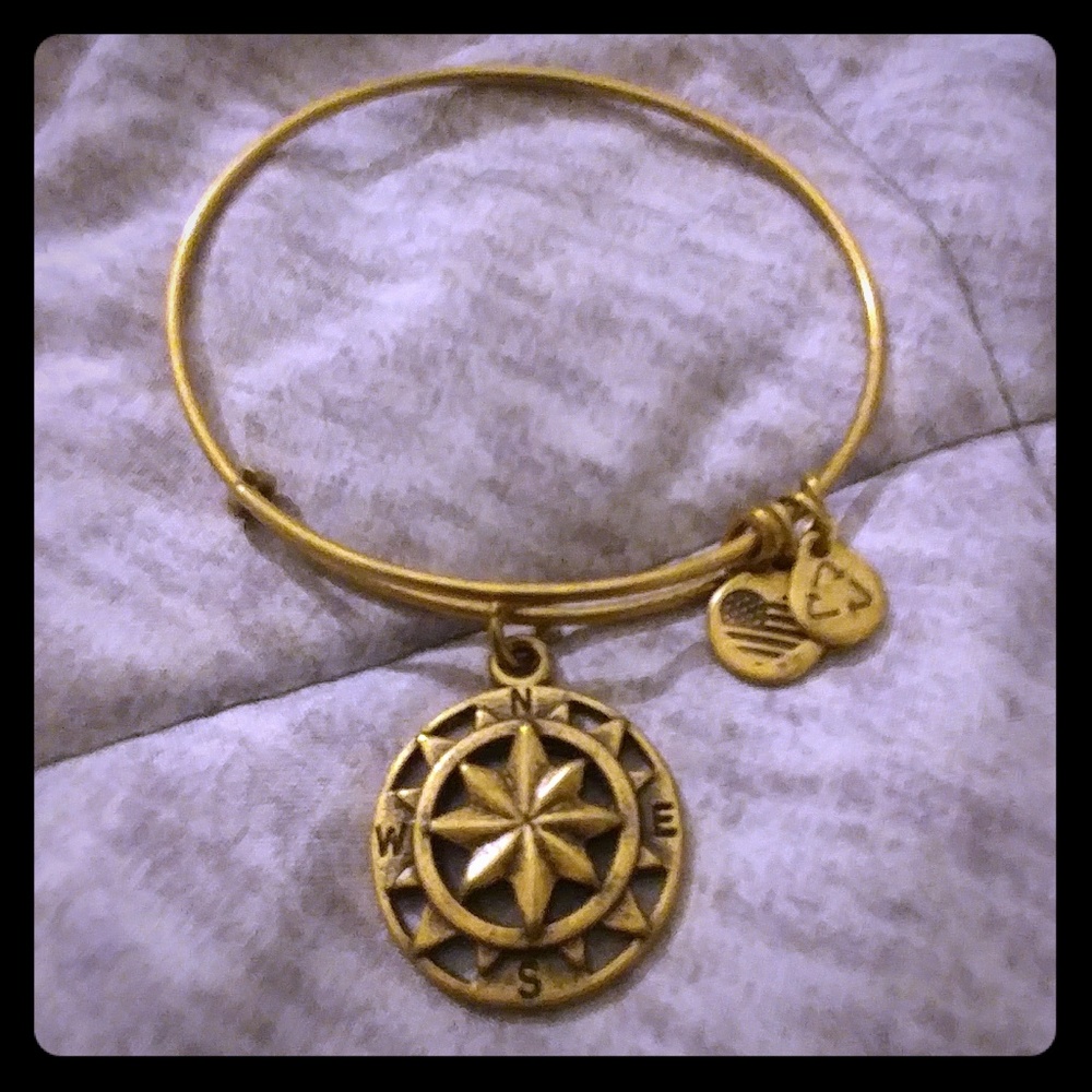 ALEX AND ANI gold compass bangle